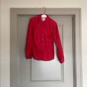 Ann Taylor peach button-down blouse